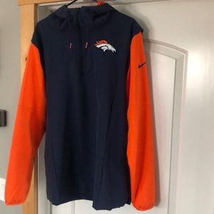 Denver Broncos on-field quarter zip pullover hoodie XL